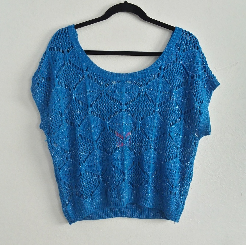 CANDIES Cap Sleeve Knit Croppes Sweater
